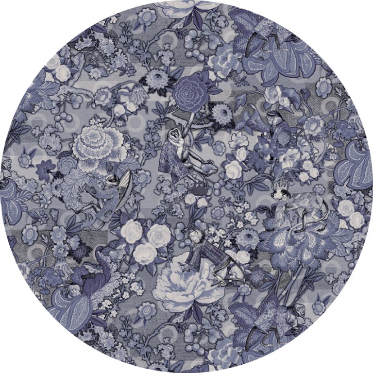 Rendezvous Tokyo Blue Ming Blue Round Moooi Carpets